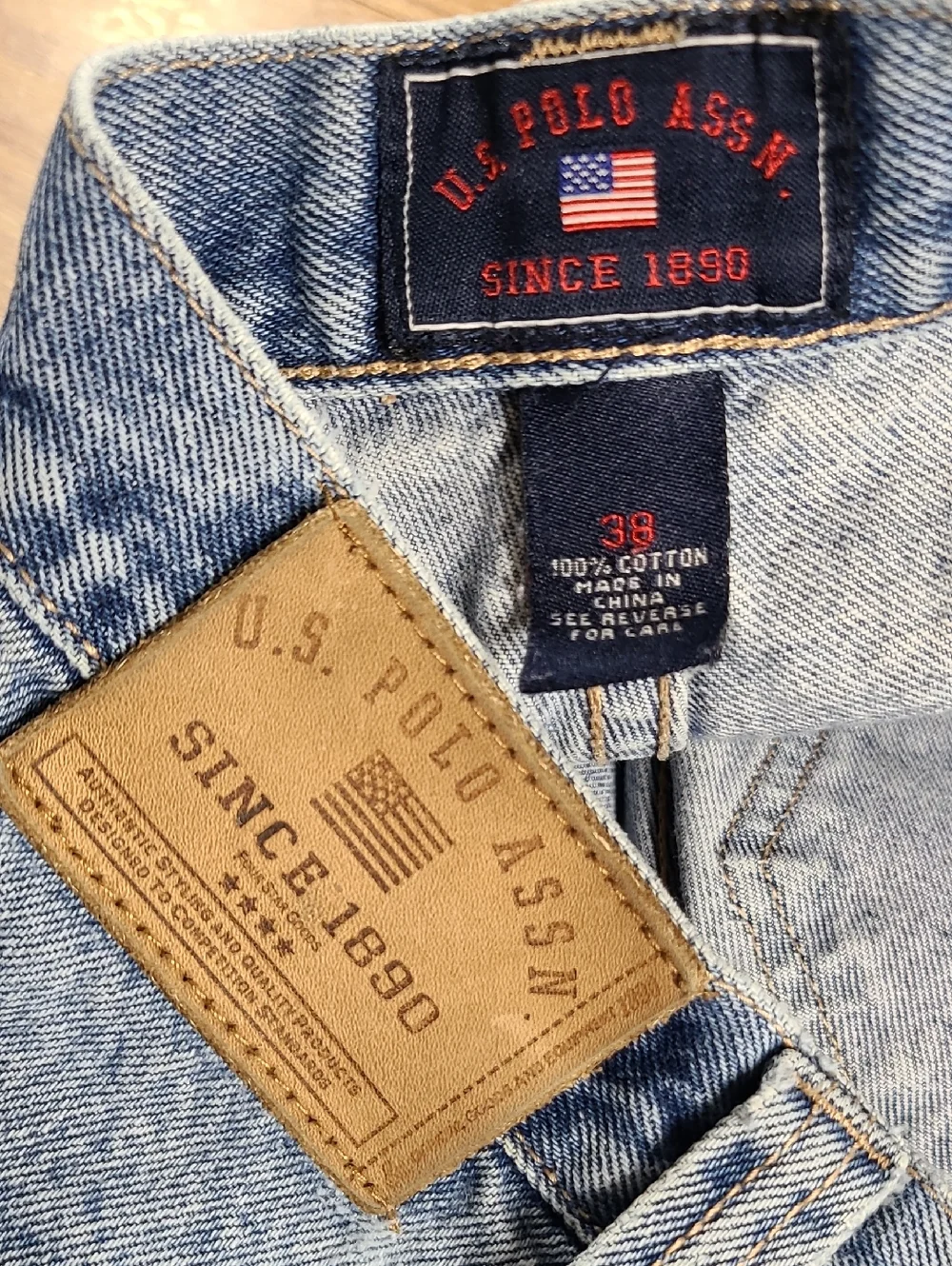 VITAGE U.S. Polo Assn. Light Blue Denim Jean Mens Shorts 38x11
